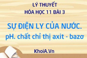 Sự điện li của nước, tích số ion của nước. pH là gì? Chất chỉ thị Axit Bazơ là gì?  - Lý thuyết hóa 11 bài 3